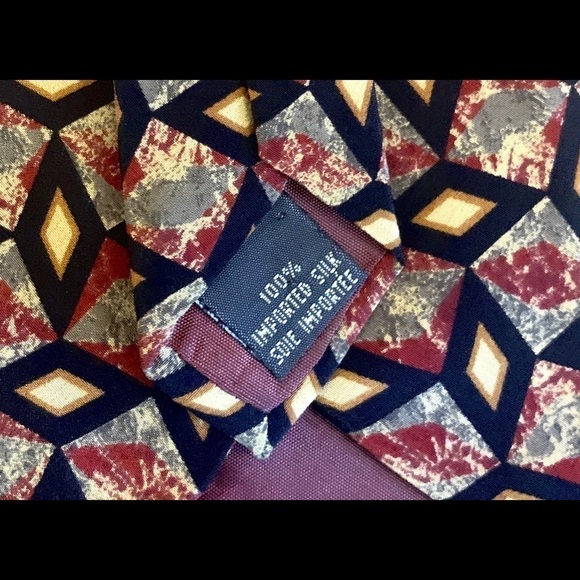 🌿SALE🌿CHRISTIAN DIOR Cravate 100% Silk Vintage Geometric Print Necktie - Picture 7 of 8